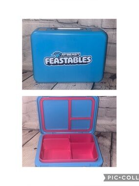 Mr Beast Feastables World's Coolest Lunch Box Collectible BPA Free Blue Pink